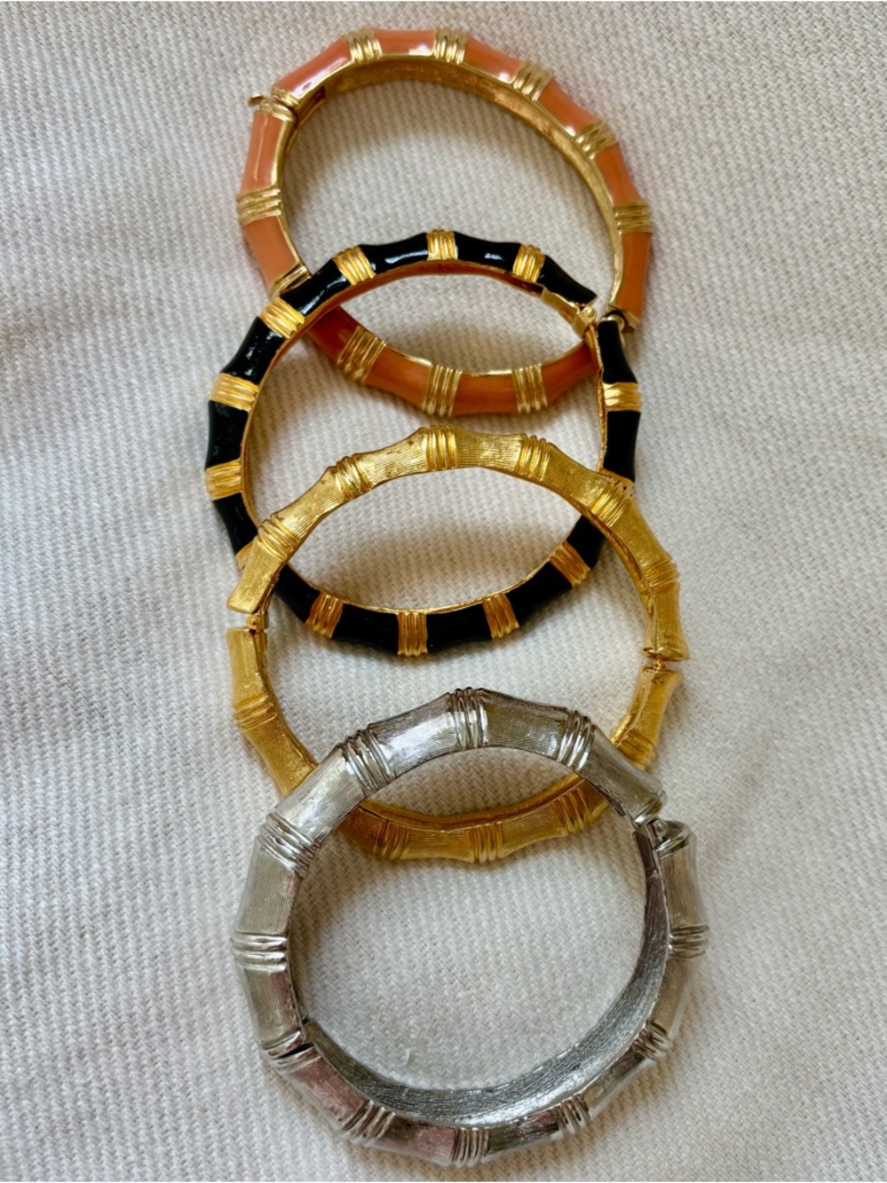 Kenneth Jay Lane - 4 “Gold”/ Enamel/“Silver” Bangles